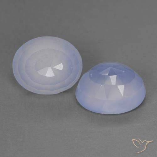 Pedras preciosas de Calcedônia Azul arroxeado natural de 7.56 ct, oval, Translúcido