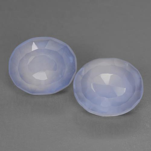 Pedras preciosas de calcedônia violeta natural de 8,04 ct, corte oval, translúcido