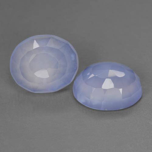 Pedras preciosas de calcedônia violeta natural de 8,04 ct, corte oval, translúcido