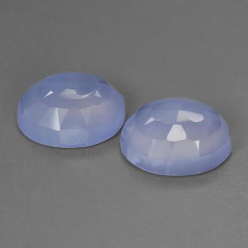 Pedras preciosas de calcedônia violeta natural de 8,04 ct, corte oval, translúcido