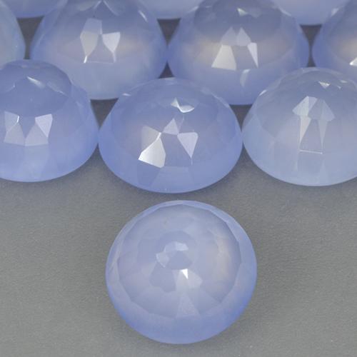 Calcedônia Azul arroxeado Natural 2.62ct, Redondo, Translúcido
