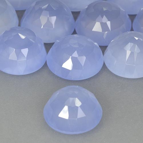 Calcedônia Azul arroxeado Natural 2.62ct, Redondo, Translúcido