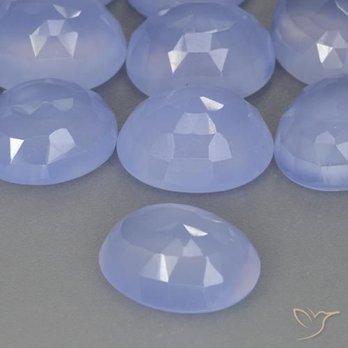 4.43ct Natural Azul arroxeado Calcedônia, oval, Translúcido