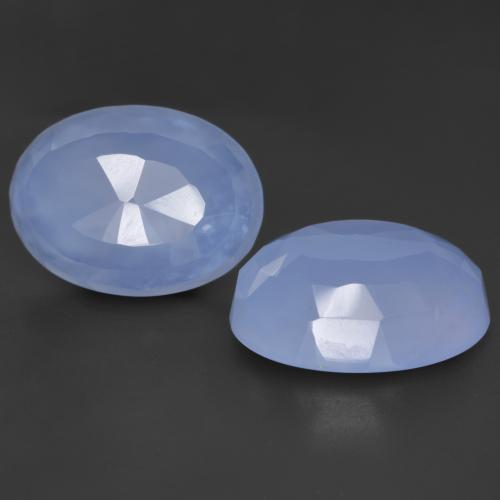 Pedras preciosas de Calcedônia Azul arroxeado natural de 17.54 ct, Corte Oval, Translúcido