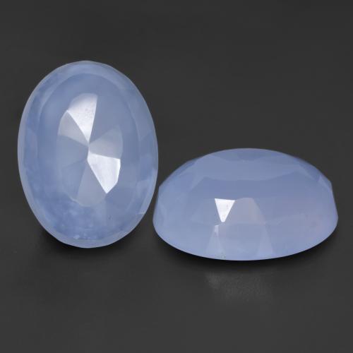 Pedras preciosas de Calcedônia Azul arroxeado natural de 17.54 ct, Corte Oval, Translúcido
