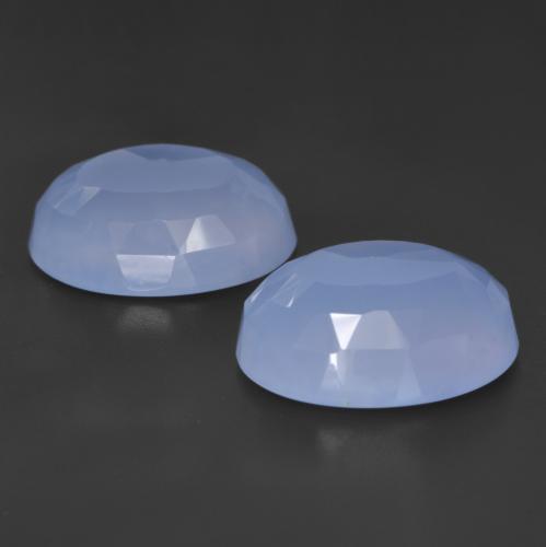 Pedras preciosas de Calcedônia Azul arroxeado natural de 17.54 ct, Corte Oval, Translúcido