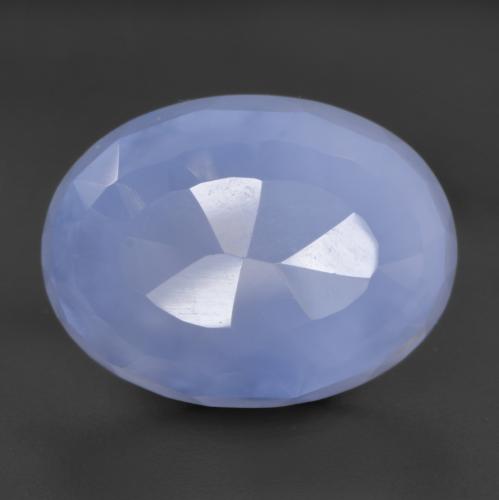 Calcedônia azul natural 9,17ct, corte oval, translúcido