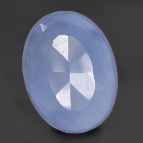Calcedônia azul natural 9,17ct, corte oval, translúcido