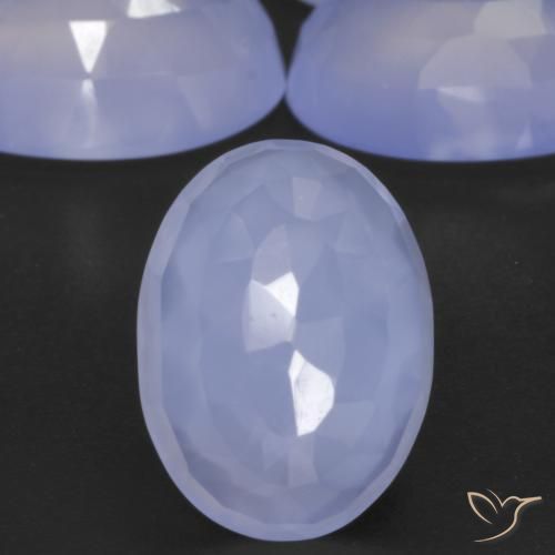 Calcedônia Azul arroxeado Natural 5.57ct, oval, Translúcido