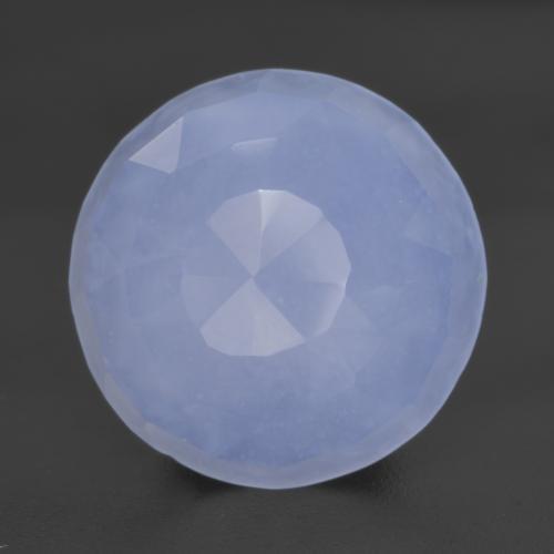 Calcedônia azul natural 5,57ct, corte redondo, translúcido