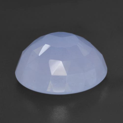 Calcedônia azul natural 5,57ct, corte redondo, translúcido