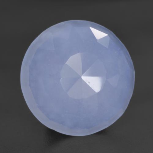 Calcedônia azul natural 5,57ct, corte redondo, translúcido