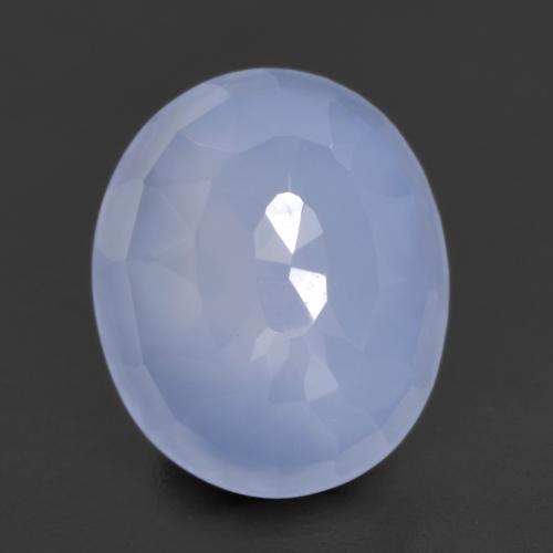 Calcedônia azul natural 4,26ct, corte oval, translúcido