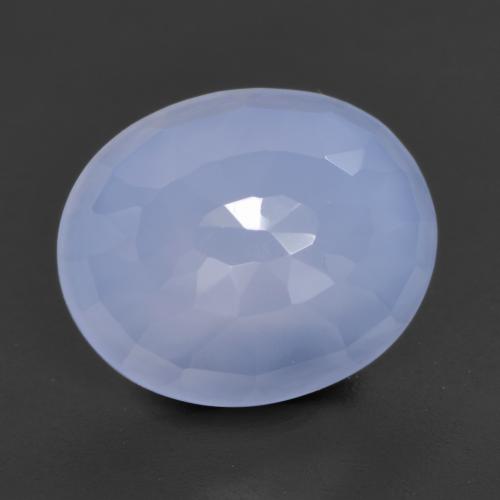 Calcedônia azul natural 4,26ct, corte oval, translúcido