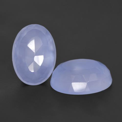 Pedras preciosas de calcedônia azul natural de 11,27 ct, corte oval, translúcido