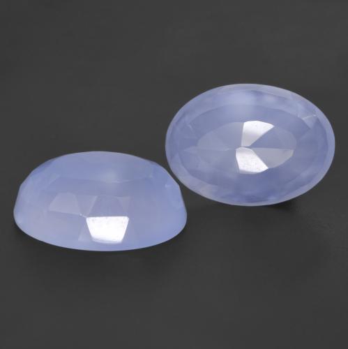 Pedras preciosas de calcedônia azul natural de 11,27 ct, corte oval, translúcido