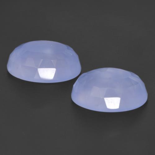 Pedras preciosas de calcedônia azul natural de 11,27 ct, corte oval, translúcido