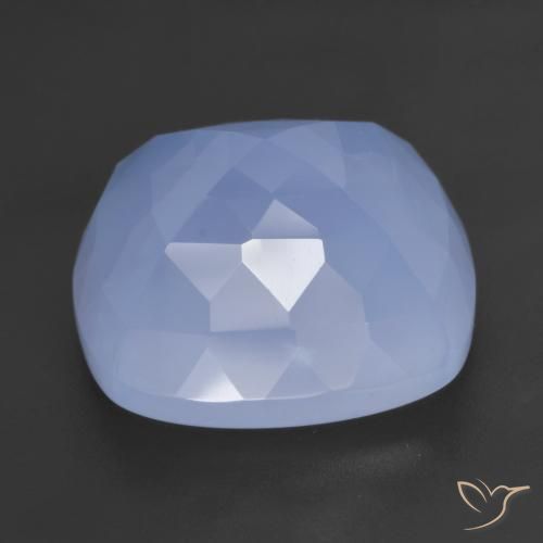 Calcedônia Azul arroxeado Natural 13.44ct, Almofada cortada, Translúcido