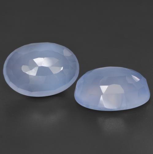 Pedras preciosas de calcedônia azul natural de 11,54 ct, corte oval, translúcido