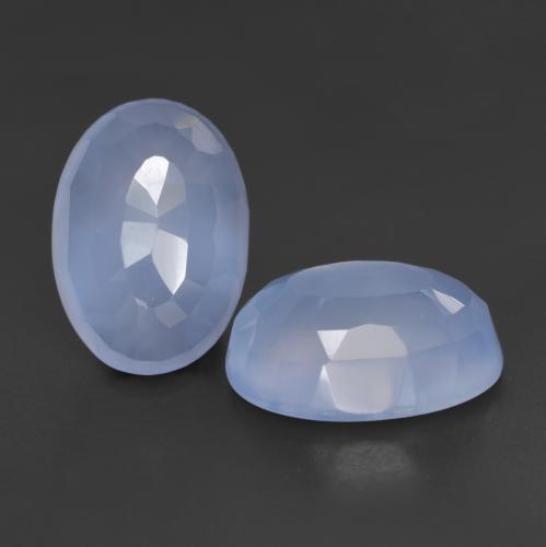 Pedras preciosas de calcedônia azul natural de 11,54 ct, corte oval, translúcido