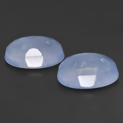 Pedras preciosas de calcedônia azul natural de 11,54 ct, corte oval, translúcido