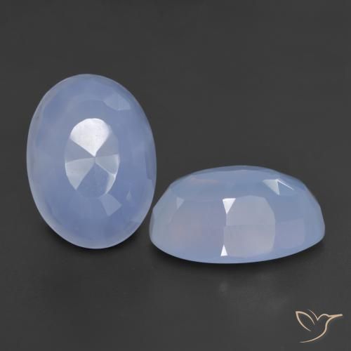 Pedras preciosas de Calcedônia Azul arroxeado natural de 11.06 ct, oval, Translúcido