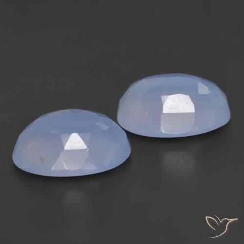 Pedras preciosas de Calcedônia Azul arroxeado natural de 11.06 ct, oval, Translúcido