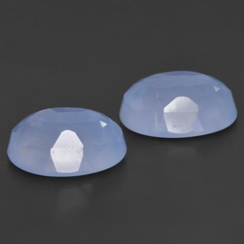 Pedras preciosas de calcedônia azul natural de 11,93 ct, corte oval, translúcido