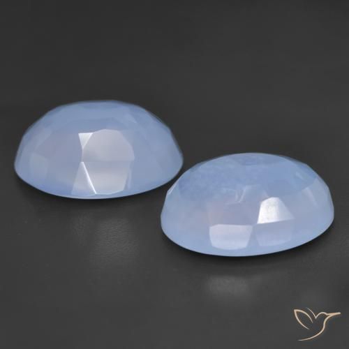 Pedras preciosas de Calcedônia Azul arroxeado natural de 11.14 ct, oval, Translúcido