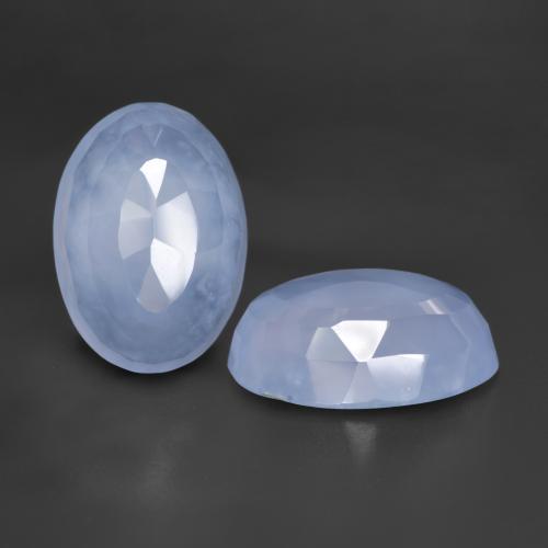 Pedras preciosas de calcedônia azul natural de 10,15 ct, corte oval, translúcido