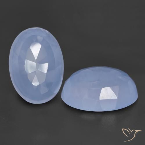 Pedras preciosas de Calcedônia Azul arroxeado natural de 11.62 ct, oval, Translúcido