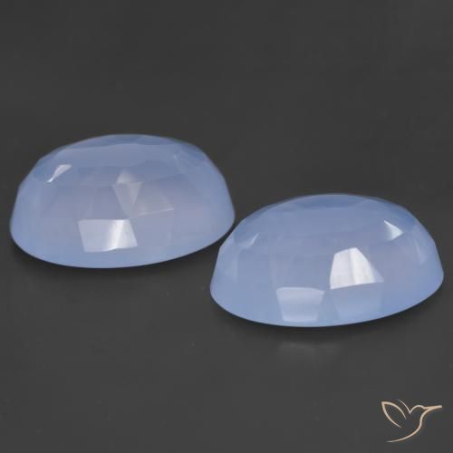 Pedras preciosas de Calcedônia Azul arroxeado natural de 11.62 ct, oval, Translúcido