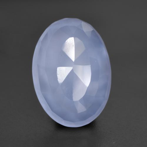 Calcedônia azul natural 4,85ct, corte oval, translúcido