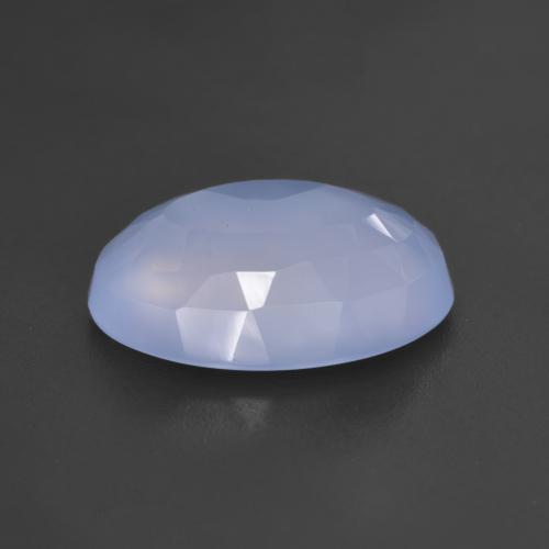 Calcedônia azul natural 4,85ct, corte oval, translúcido