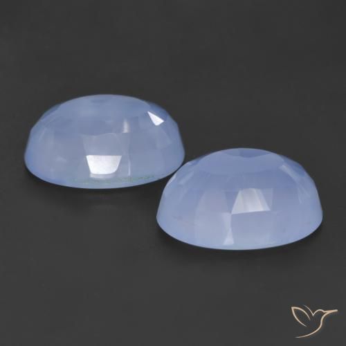 Pedras preciosas de Calcedônia Azul arroxeado natural de 12.02 ct, oval, Translúcido