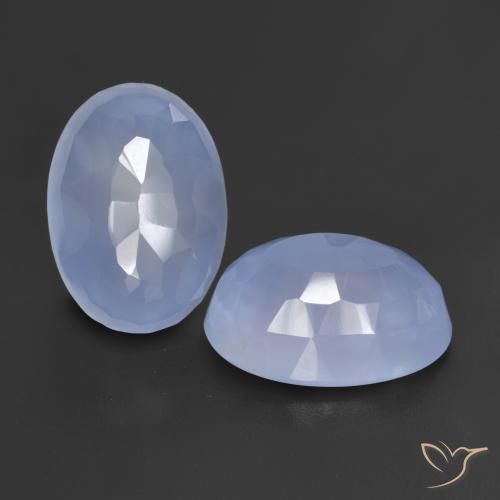 Pedras preciosas de Calcedônia Azul arroxeado natural de 11.46 ct, oval, Translúcido