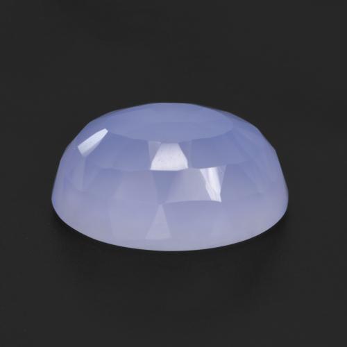 Calcedônia Violeta Azul Natural 6.38ct, Corte Oval, Translúcido