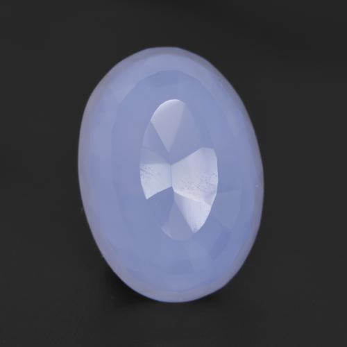 Calcedônia Violeta Azul Natural 6.38ct, Corte Oval, Translúcido