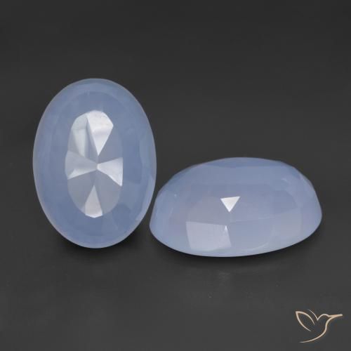 Pedras preciosas de Calcedônia Azul arroxeado natural de 11.07 ct, oval, Translúcido