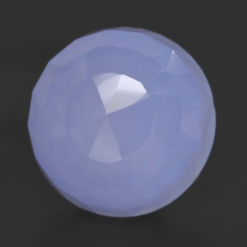 Calcedônia azul natural 10,30ct, corte redondo, translúcido