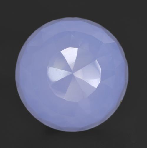 Calcedônia azul natural 10,30ct, corte redondo, translúcido