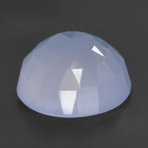 Calcedônia azul natural 4,66ct, corte redondo, translúcido