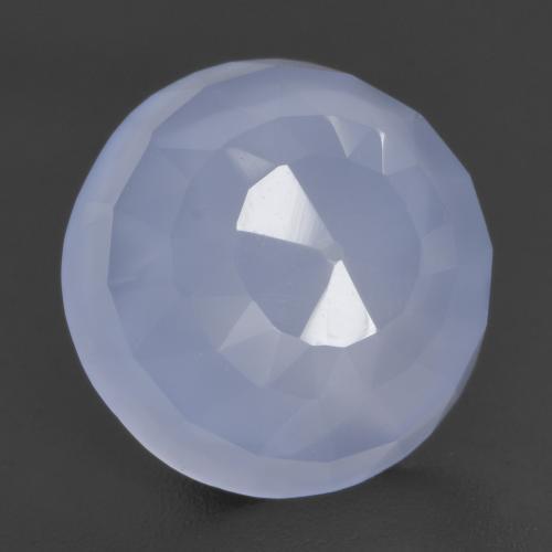 Calcedônia azul natural 4,66ct, corte redondo, translúcido