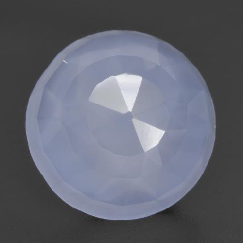 Calcedônia azul natural 4,66ct, corte redondo, translúcido