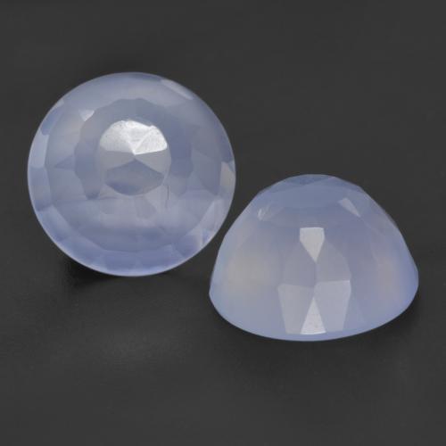 Pedras preciosas de Calcedônia Violeta Azul natural de 7.43 ct, Corte Redondo, Translúcido