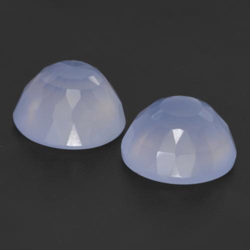 Pedras preciosas de Calcedônia Violeta Azul natural de 7.43 ct, Corte Redondo, Translúcido