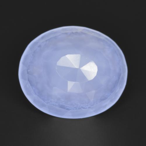 Calcedônia Violeta Azul Natural 3.12ct, Corte Oval, Translúcido