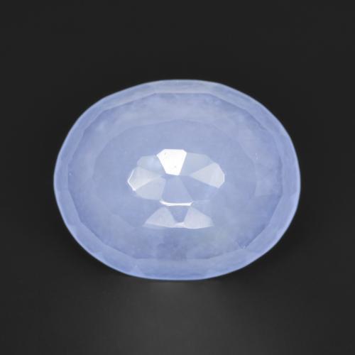 Calcedônia azul natural 3,04ct, corte oval, translúcido