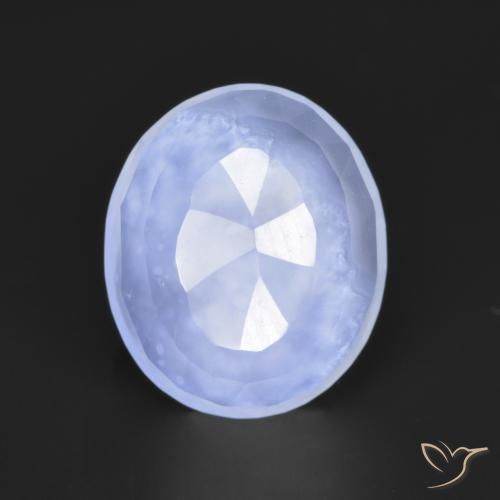 2.81ct Natural Azul púrpura claro Calcedônia, oval, Translúcido