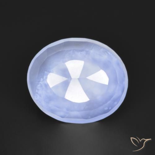 Calcedônia Azul púrpura claro Natural 2.81ct, oval, Translúcido